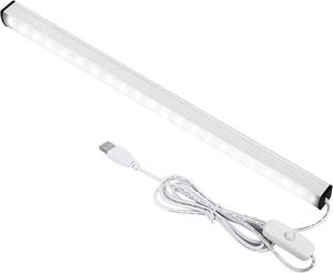 lot 448 image: ASOKO Plug-in Under Cabinet Lighting - 12 Inch LED Strip Bar, Cool White 6000k USB Cabinet Light, Slim Undercounter Light for KitchenCupboardWorkbenchShelfDesk - Retail $8