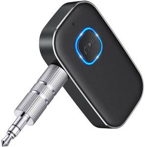 lot 453 image: COMSOON Bluetooth AUX Adapter for Car, Noise Reduction Bluetooth Receiver for MusicHands-Free Calls, Wireless Audio Receiver for Home StereoSpeaker, 16H Battery LifeDual Connect (All Black) - Retail $17