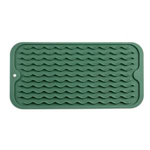 lot 473 image: MicoYang Silicone Dish Drying Mat for Multiple Usage,Easy clean,Eco-friendly,Heat-resistant Silicone Mat for Kitchen Counter or Sink,Refrigerator or Drawer Liner Green S 12 inches x 6 inches - Retail $8