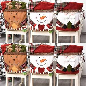 lot 480 image: APXPF Christmas Chair Covers Set of 6 Christmas Chair Back Covers for Dining Room Cute Santa Chair Cover Party Chair Covers Christmas Decorations Red - Retail $16