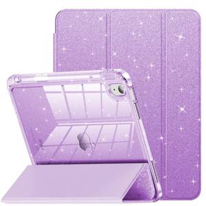 lot 491 image: INFILAND Compatible with iPad A16 11th Generation 11 Inch 2025 Case, iPad Case 10th Generation 10.9 Inch, Glitter Cover with Sparkly Clear Back, Pencil Holder, for Kids Girls (Pale Violet) - Retail $18