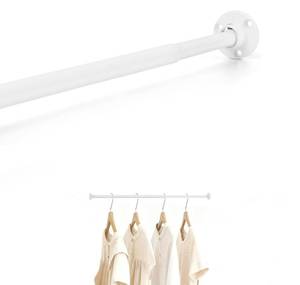 lot 501 image: TYRON Mini Thin Closet Rod for Hanging Clothes, 12 Diameter,12 to 18 In. Adjustable Closet Rod, Metal Closet Bar Hanging Rod for Baby Kids Closet, Small Space (White,1 Pcs) - Retail $12
