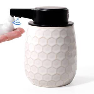 lot 504 image: Automatic Soap Dispenser, Touchless Foaming Dish Soap Dispenser 13OZ384ml, Ceramic White Foam Soap Dispenser Bathroom Kitchen, Waterproof, USB C Rechargeable, ANTISS HOME - Retail $30
