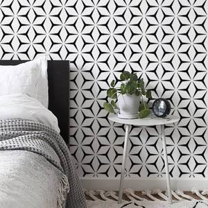 lot 506 image: Heroad Wall Paper Peel and Stick Modern Black and White Wallpaper Peel and Stick Boho Geometric Contact Paper for Cabinets and Drawers Renter Friendly Self-Adhesive Removable Waterproof 17.7�� x 118�� - Retail $10
