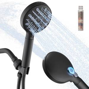 lot 512 image: ANNWA Filtered Shower Head with Handheld, 8 Spray Mode High Pressure Showerhead with Filters, Detachable shower head, Water Softener Filters for Hard Water, Remove Chlorine(N8HS702MB-NA) - Retail $28