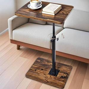 lot 513 image: SoPrii TV Tray Side Table for Sofa Armrest -360° Swivel & Adjustable Height Table, C Shaped End Side Table for Eating,Laptop or Small Spaces, Snack Trays for Sofa, Bed, Chair, Living Room