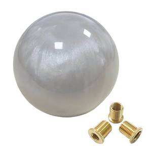 lot 542 image: ZXFRC Marble Style Round Ball Gear Shift Knob with 3 Adapters M8x1.25  M10x1.25  M10x1.5 Suitable for Most Manual Or Automatic Transmissions Without Lock Buttons(Pearl White) - Retail $14
