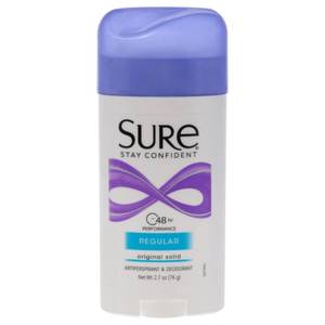 lot 593 image: Sure Deodorant 2.7 Ounce Original Solid Regular (Pack of 6) - Retail $22