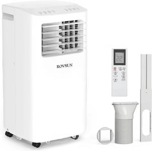 lot 2542 image: ROVSUN 10000 BTU Portable Air Conditioner with Remote Control, 3-in-1 Room AC Unit, Fan & Dehumidifier with Digital Display, 24H Timer & Installation Kits for Home Office Dorm