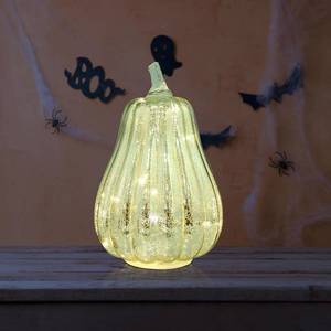 lot 2557 image: Lurrose Halloween Glowing Pumpkin Lantern Glass Led Light Decorative Fall Home and Outdoor Party Supplies 5.8 Inch No Batteries