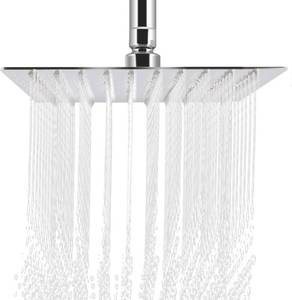 lot 2603 image: Rainfall Shower Head 10 inch Square, Luxury 304 Stainless Steel High Pressure Rain Waterfall Showerhead Adjustable, Chrome Finish