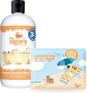 lot 2607 image: Rews Bath Time - After Sun Natural Bubble Bath with Childrens Bath Book (Aloe and Citrus) (16 ounce)