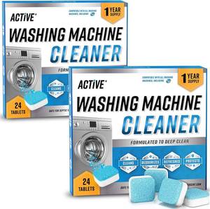 lot 2609 image: Washing Machine Cleaner Descaler 48 Pack - Value Size Deep Cleaning Tablets HE Front Loader & Top Load Washer, Septic Safe Eco-Friendly Deodorizer, Clean Inside Laundry Drum Tub Seal - 48 Count