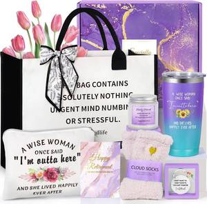 lot 2632 image: Suhctuptx Retirement Gift for Woman, 2026 Happy Retirement Gift, Funny Retired Gifts for Women for Retirees Teachers Coworker Nurses Mom Grandma Best Cool Farewell Gifts Ideas with Tote Bag Purple