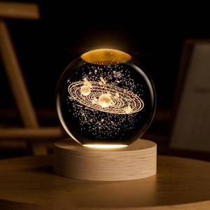 lot 2668 image: 3D Solar System Crystal Ball, 2.4inch Universe Gifts Decorative Quartz Glass Ball, Space Laser Engraved Model Astronomy Decor, Paperweight Physics Display Sculpture Home Decor Crafts for Friends