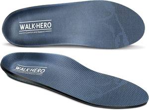 lot 2669 image: Walkhero Plantar Fasciitis Pain Relief Insoles High Arch Support Orthotic Shoes Inserts, Relieve Flat Feet and Foot Fatigue (Mens 6-6 12  Womens 8-8 12, Gray)
