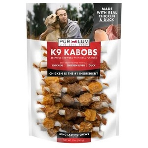 lot 2676 image: PUR LUV K9 Kabobs Triple Flavor Stick Treats for Dogs, 12 Ounces
