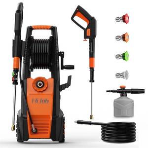 lot 2505 image: HIJOB Electric 4000 PSI High Power Water Washers Machine w 20 ft Hose, 4 Nozzles, Max. 2.6 GPM for PatiosCarsFencesDriveways