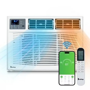 lot 2507 image: Ktaxon WiFi Enabled 12000 BTU Heat And Cool Window Air Conditioner With Wifi Controls