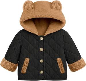 lot 2525 image: Baby Girl Winter Jackets Coat 6M-3Y Toddler Light Button-up Outwear with Hooded