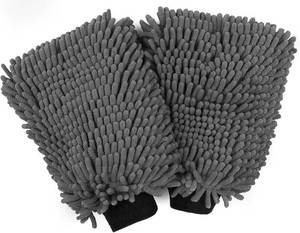 lot 2526 image: HOMEXCEL Car Wash Mitt, 2PK Chenille Microfiber Wash Mitt, Scratch-Free & Lint-Free, Rich Foam, Highly Absorbent, Double Sided, Perfect for Car Washing and Detailing, 10.2 x 6.7 , Grey