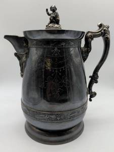 lot 11117 image: Victorian Silverplate Coffee Pot with Figural Finial