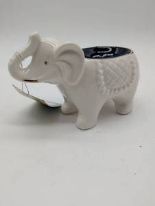 lot 11147 image: Sweet Safari White Ceramic Elephant Planter