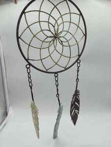 lot 11153 image: Metal Dreamcatcher Wall Art with Feathers