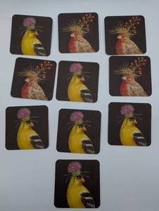 lot 11163 image: Decorative Bird Coaster Set