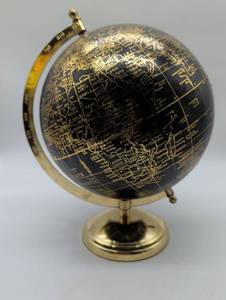 lot 11192 image: Black and Gold Desktop World Globe