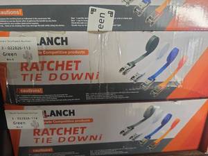 lot 3022826118 image: Ranch Brand Ratchet Tie Down Straps - Multi Color Set