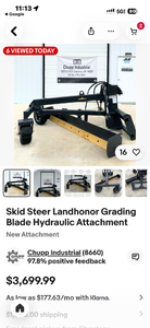 Skid Steer Land Grading Blade Hydraulic Attachment