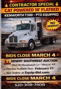lot 3022826165 image: Kenworth T300 Flatbed Commercial Truck
