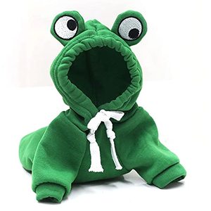 lot 61890 image: Warm Dog Winter Clothes Cute Fruit Dog Coat Hoodies Fleece Pet Dogs Costume Jacket for French Bulldog Chihuahua Ropa para Perro(Green,M) - Retail $10