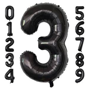 lot 61921 image: 40 Inch Giant Black Number Balloons, Helium Mylar Foil Number Balloons for Birthday, Number 3 Balloon for Party Celebration Decorations Graduations Anniversary Baby Shower Photo Shoot - Retail $4