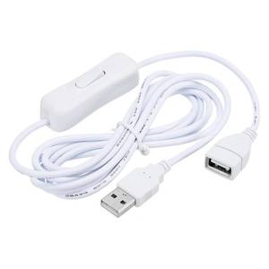 lot 61929 image: USB Extension Cable with ONOff Switch 2 Meter USB Male to Female Extension Cord for Desk Lamp Fan LED Light Strip White - Retail $9