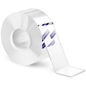 lot 61930 image: Strong Nano Double Sided Tape Heavy Duty Mounting, Clear Removable Wall Sticky Adhesive Strips, Reusable Thick Gel Grip for Hanging Picture, Poster, Carpet, Photo - Retail $10
