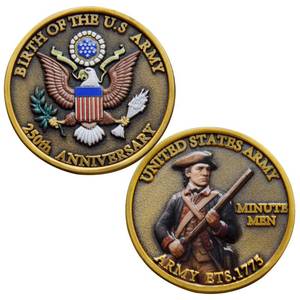 lot 61947 image: U.S. Army 250th Anniversary Challenge Coin �� 1.57 U.S. Army 1775-2025 Commemorative Coin, Double-Sided Color High Relief Military Coin for Veterans & Collectors (U.S. Army) - Retail $14