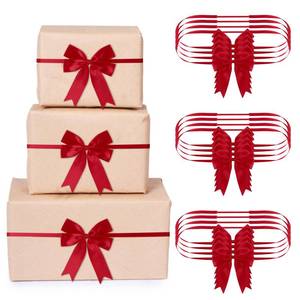 lot 61956 image: 24 Pieces Christmas Elastic Bows for Gift Boxes Stretch Loops with Bows Christmas Elastic Ribbon Crafts for Boxes Gift Wrapping(16-20 Inch,Burgundy) - Retail $19