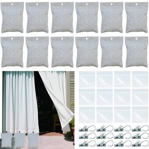 lot 61960 image: 12Pack Curtain Weights, 16oz Outdoor Curtain Weights Bag, Drapery Weighted Bottom Gazebo Weights Sandbag with Holder Clip for Drapes Cabana Gazebo Pergola Garden (Gray) - Retail $14