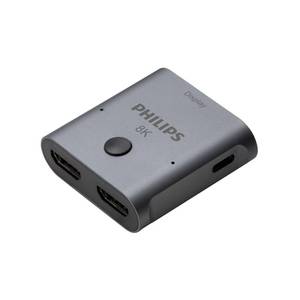 lot 61962 image: Philips 2 Device HDMI 2.1 Switch Splitter 8K60Hz 4K120Hz Dolby Atmos, HD Dolby 7.1 Surround Sound, 48 Gbps Data Transfer, Switch Selector, Gaming, Smart TV, Firestick, PS5, PS4, xBox, SWV9173GR37 - Retail $30