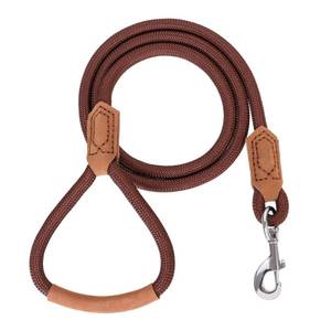 lot 61965 image: Mile High Life  Premium Leather Dog Leash  Strong Rope Leash  Leather Handle  Zinc Alloy Strong Clasp  Small Medium Large Dogs  456 Feet(Dark Brown, 72 Inch (Pack of 1)) - Retail $20