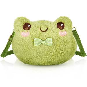 lot 61972 image: Crossbody Bag Purse for Women, Cute Kawaii Plush Backpack Wallet for Girls, Cartoon Animal Lolita Bag with Strap(Frog) - Retail $8