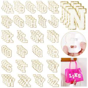 lot 61974 image: Self-Adhesive Chenille Letters Patches NICEVINYL 104PCS White Preppy Letter Patches Stickers for Clothing Backpacks - Embroidered Cheille Initial Patch for DIY Decor - Retail $25