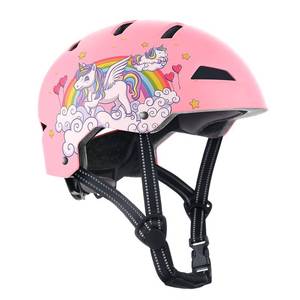 lot 61975 image: Kids Bike Helmet Ages 3-5-8-14, CPSC ASTM CPSIA Certified Toddler Helmet-Girls Pink Unicorn - Retail $24