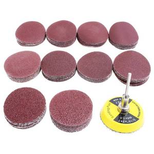 lot 61994 image: 100 Pack 2 inch Sanding Discs Kit with Polishing Pads Plate 40 60 80 100 120 150 180 240 320 400 Grit Sandpapers for Drill Grinder Rotary Tool - Retail $10