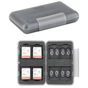 lot 62013 image: 24 Slots Water-Resistant & Anti-Shock Memory Card Case for 16 Micro SD Card & 8 SDSDXCSDHC Card with Rubber Interior Grey - Retail $10
