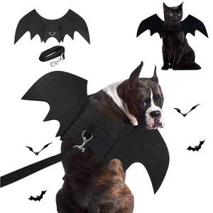 lot 62018 image: Halloween Dog Bat Costume with Leash Cat Pet Bat Wings Clothes Funny Apparel Outfit Dress Up Accessories for Cosplay Party M