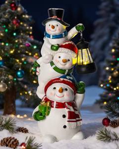 lot 62031 image: Christmas Snowman Decor with Solar Lantern, Outdoor Indoor Xmas Decoration, Outdoor Patio Lawn Yard Balcony Garden Home Decor Birthday Gifts for Women Mom Grandma - Retail $38