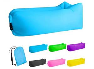 lot 62040 image: Inflatable Lounger Air Sofa Hammock, Inflatable Couch for Camping, Portable Waterproof Anti-Air Leaking Pouch Couch Air Chair for Outdoor, Beach, Hiking, Picnics, Music Festivals (Blue)